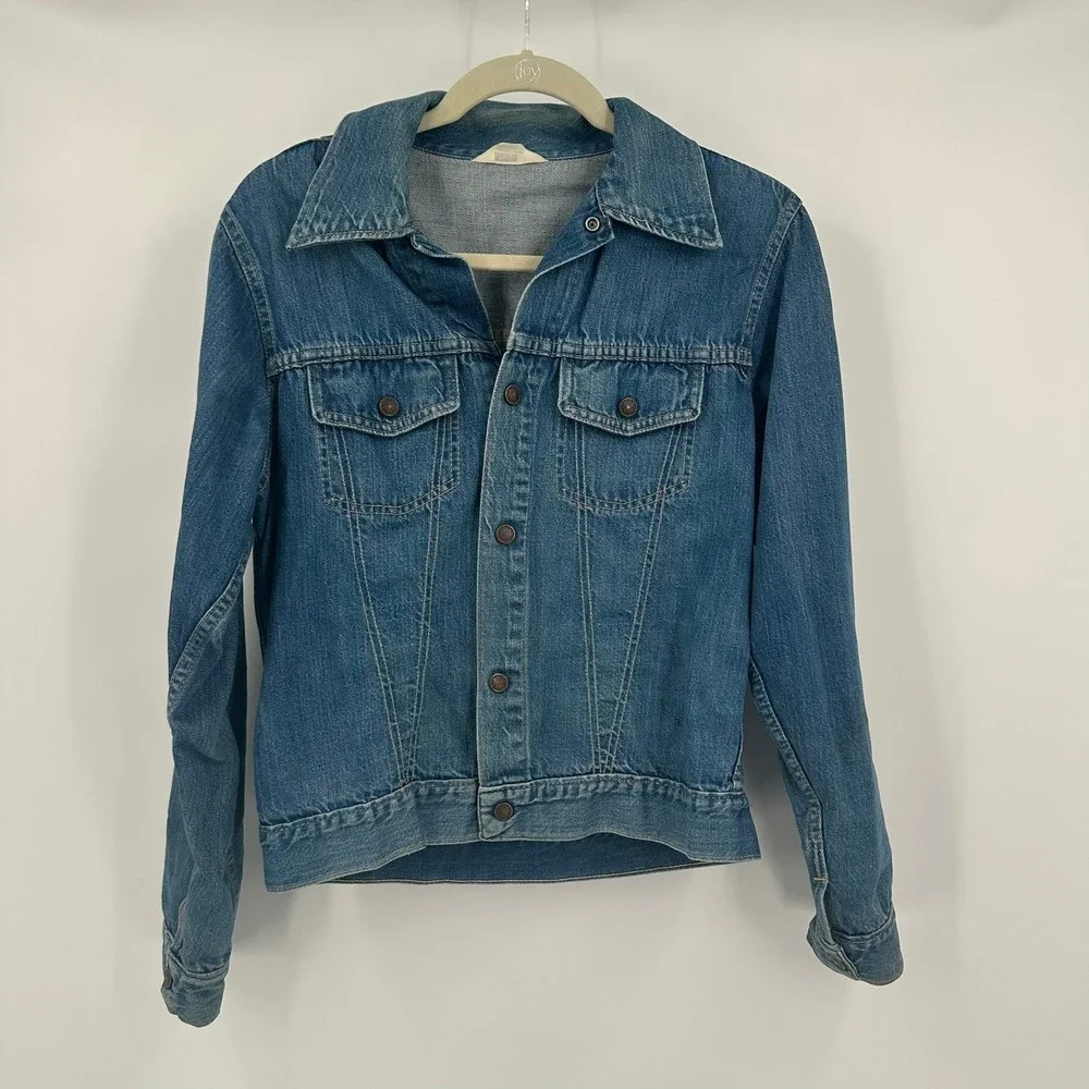 Montgomery Ward Womens Vintage Denim Trucker Jacket Size M Western Americana